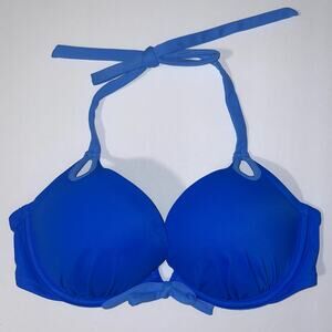 Victoria's Secret Bikini Top Womens 32C Pink Gorgeous Padded Push Up Halter